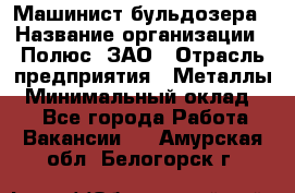 Машинист бульдозера › Название организации ­ Полюс, ЗАО › Отрасль предприятия ­ Металлы › Минимальный оклад ­ 1 - Все города Работа » Вакансии   . Амурская обл.,Белогорск г.